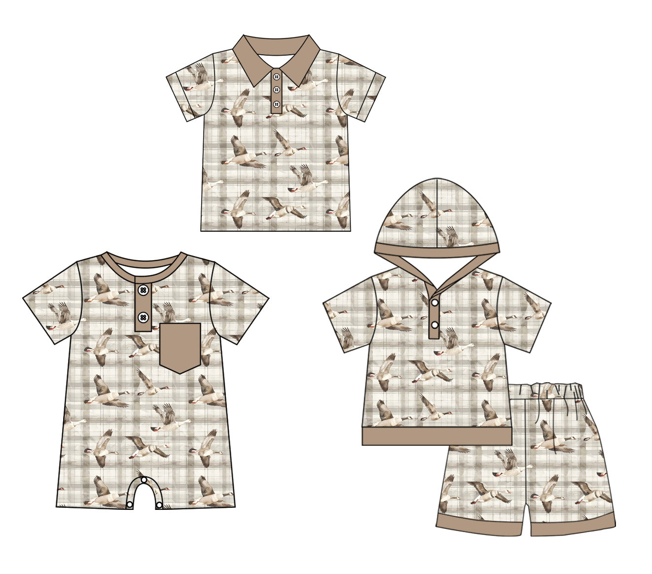 11.26 custom each style moq 5eta 4-6week Sibling Sister duck baby boy short sleeve shorts sets and boy romper and top match design
