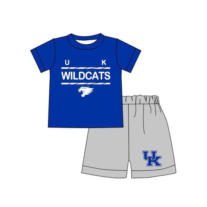 Custom moq 5 mix size milk silk eta 6-8weeks summer team blue baby boys clothes team short sleeve shorts sets-25.7.14
