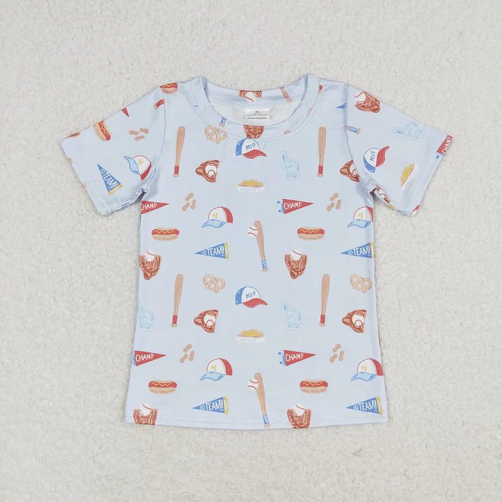 RTS NO MOQ Mardi grad baby boys clothes Short Sleeve Top