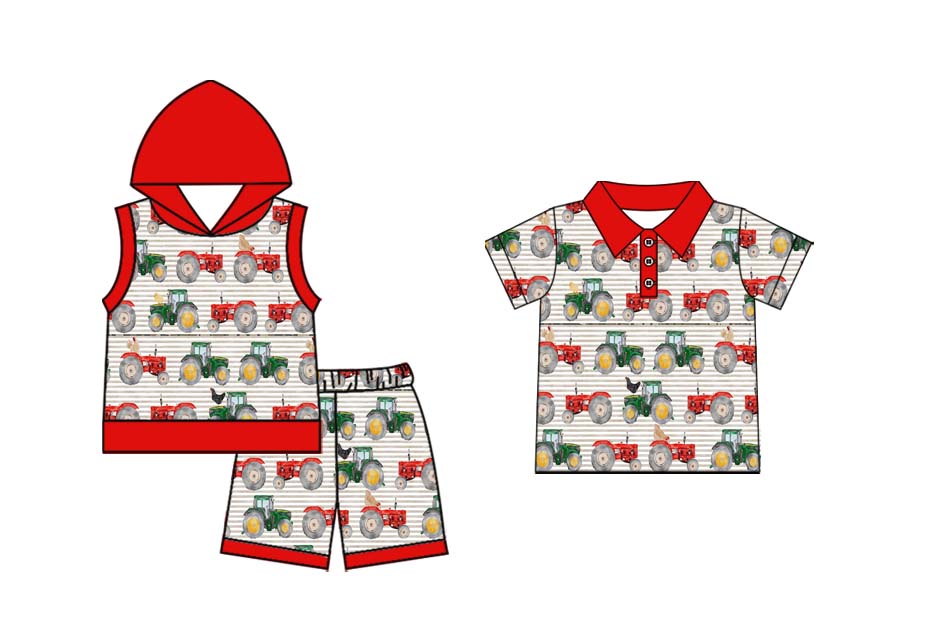 11.19 custom each style moq 5eta 4-6week Sibling Sister hooded baby boy short sleeve shorts sets aand top match design