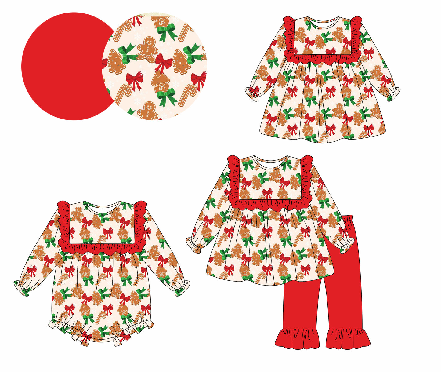 25.5.14 custom each style moq 5eta 4-6week Sibling Sisters Christmas bow red baby girl long sleeve pants sets and dress and rompers match family design