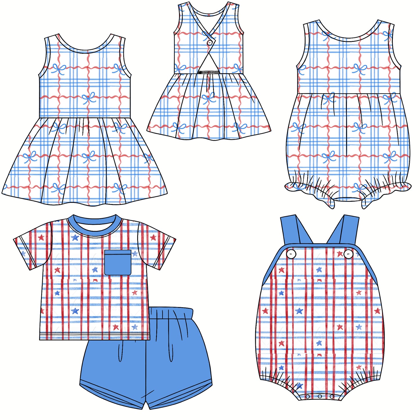 25.12.12 custom each style moq 5 eta 6-8week Sibling Sister stars baby short sleeve shorts sets and dress and romper 2 match design
