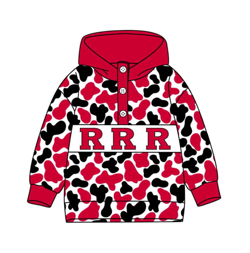 5-Custom moq 8 mix size milk silk summer team baby boy clothes camouflage brick red hooded long sleeve top-25.10.9