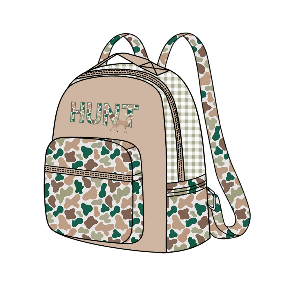 8.27 custom each style moq 5 eta 4-6weeks baby kids HUNT camouflage fashion backpack