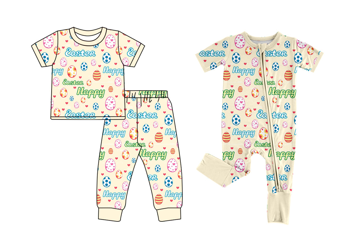 11.13 custom each style moq 5eta 4-6week Sibling Sister happy easter baby girls short sleeve sets and rompers match design