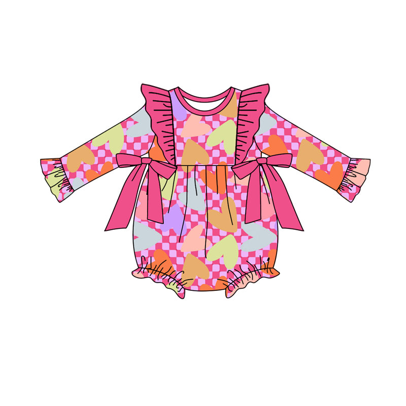 10.18 custom each style moq 5eta 4-6week Sibling Sister love pink baby girl sets and rompers match family design