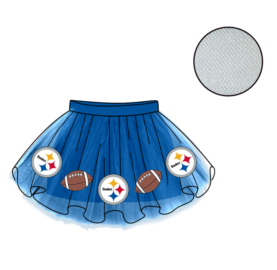 Custom moq 5 mix size milk silk summer teams Baby Girl's Blue Mesh Skirt Summer Team Cute Clothes