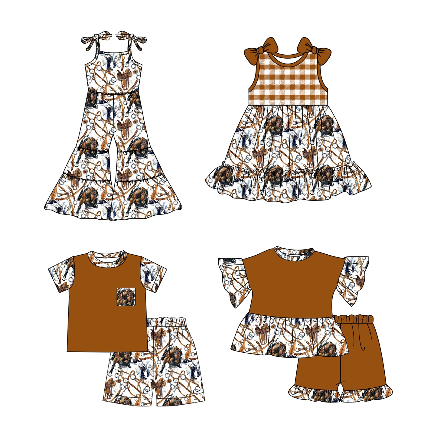 2.21 custom each style moq 5eta 4-6week Sibling Sister baby girl sets and dress and jumpsuit match family design