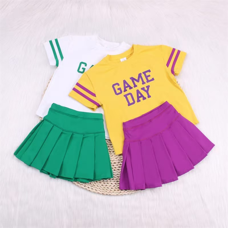 (Pre Order)Custom moq 3 eta 6-7weeks Summer baby girls clothes short sleeve skirts shorts suit