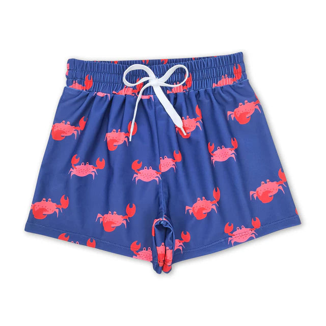 RTS NO MOQ(In Stock)Baby Boys Summer Red Alligator Trunks Swimsuits Swimwears