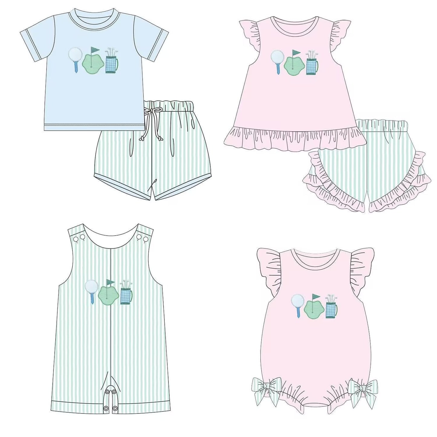 Custom moq 8 mix size eta 6-8weeks baby girl clothes baseball short sleeve shorts set 2 and rompers 2-25.9.11