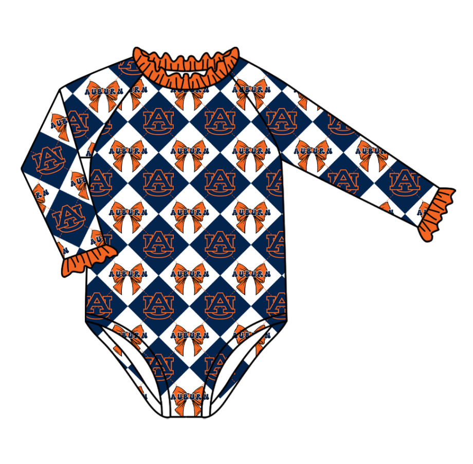 Custom moq 5 mix size Navy blue swim fabric Checkered team swimsuits girls swim
