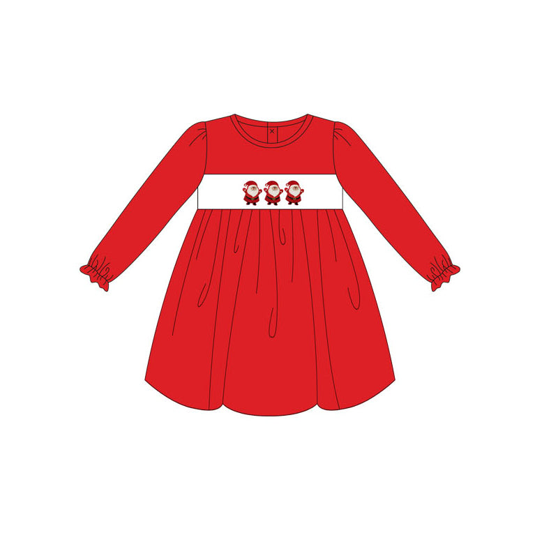 5.20custom each style moq 5eta 4-5week Sibling Sister Christmas style Santa Claus print red girls and boys outfits and baby romper and dress match family design