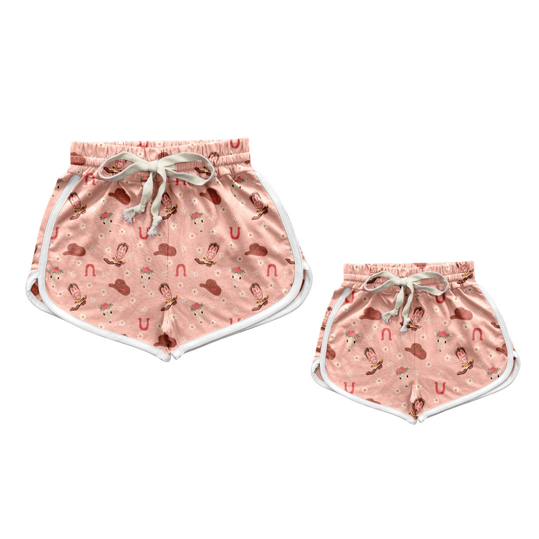 3.1 custom each style moq 5eta 4-6week Sibling Sister boot kids shorts and adult shorts match design