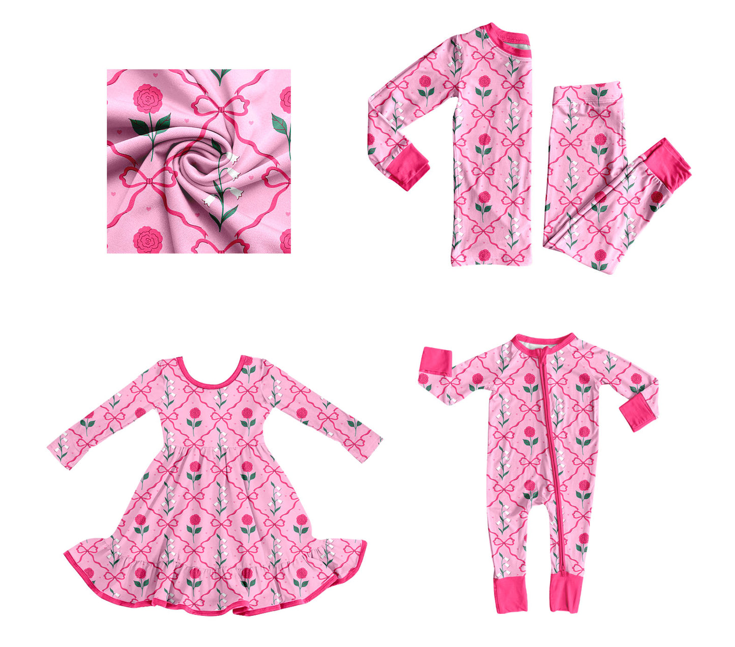 25.9.9 custom each style moq 5eta 4-6week Sibling Sisters floral bow baby girl long sleeve pants sets and dress and rompers match family design