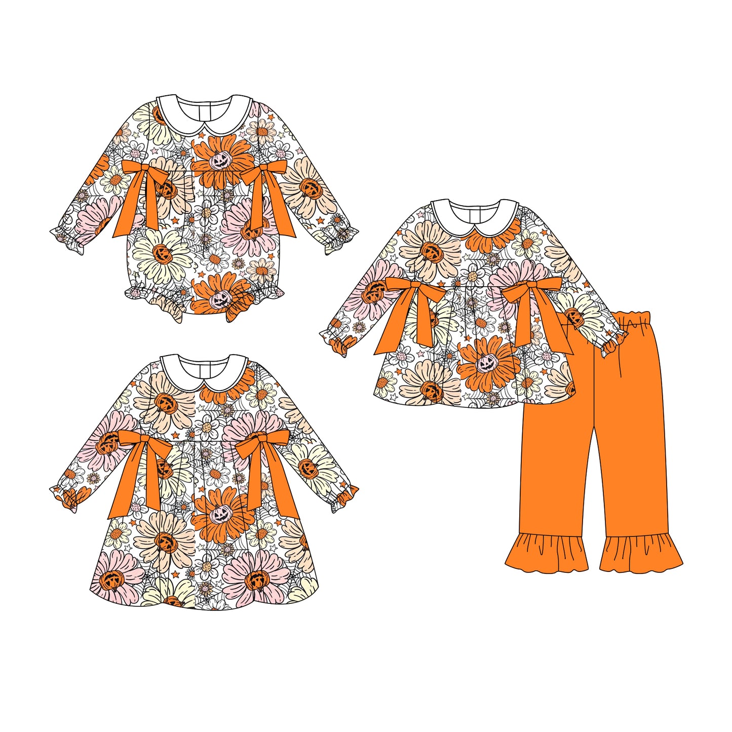 25.7.15 custom each style moq 5eta 4-6week Sibling Sisters floral baby girl long sleeve pants sets and dress and rompers match family design