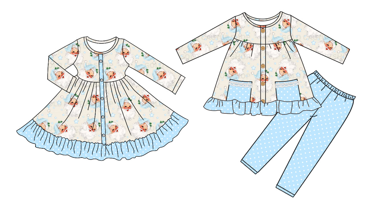 25.5.10 custom each style moq 5eta 4-6week Sibling Sisters Christmas baby girl long sleeve pants sets and dress match family design