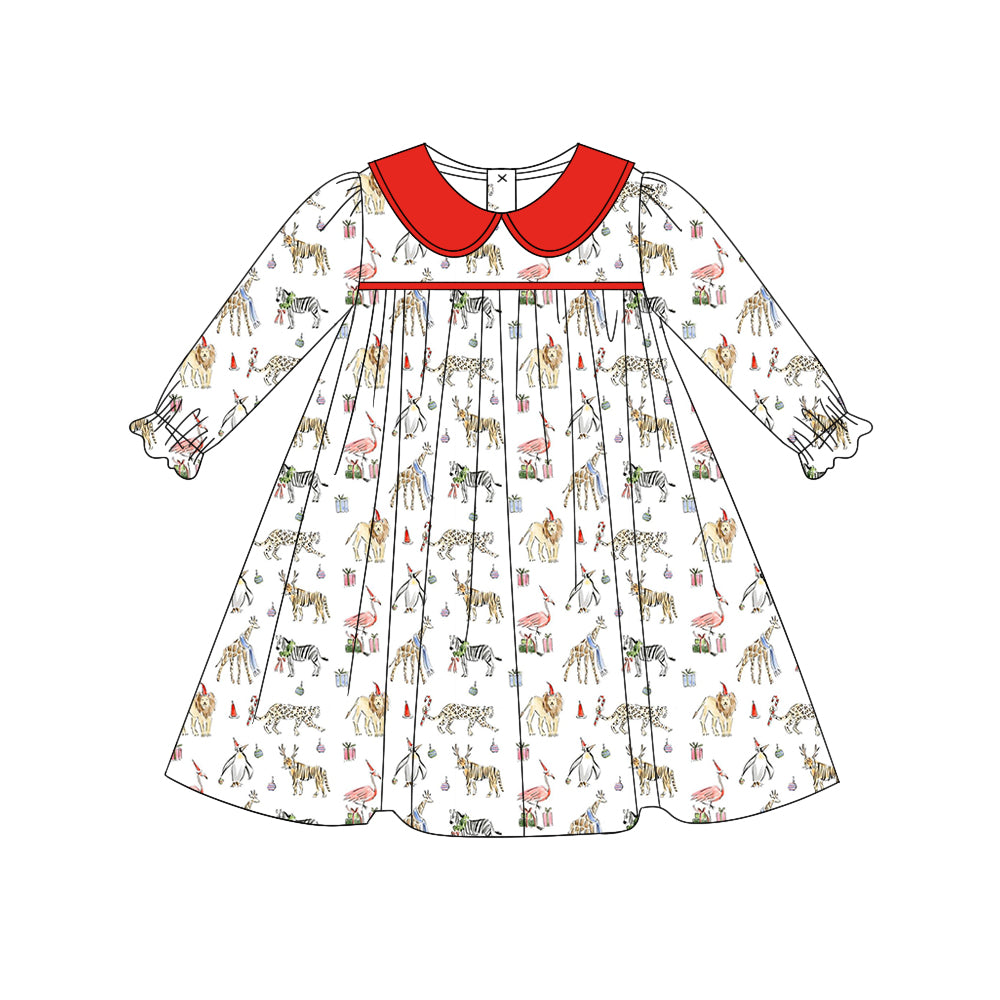 6.27 custom each style moq 5eta 4-6week Sibling Sister animal red baby girls sets and dress match family design