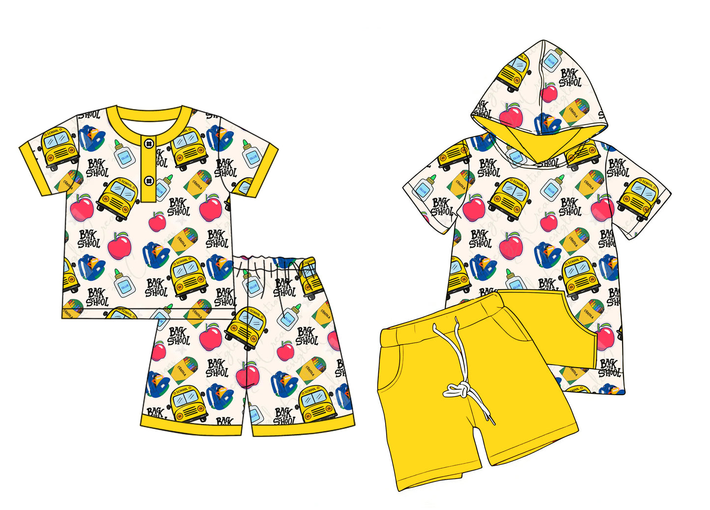 25.12.30 custom each style moq 5 eta 6-8week Sibling Sisters bus baby boy clothes short sleeve shorts sets 2 match family design