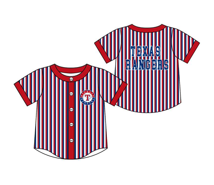 Custom moq 5 mix size milk silk summer teams Red Striped Short-Sleeved Button-Down Shirt for Baby Boy Outfit