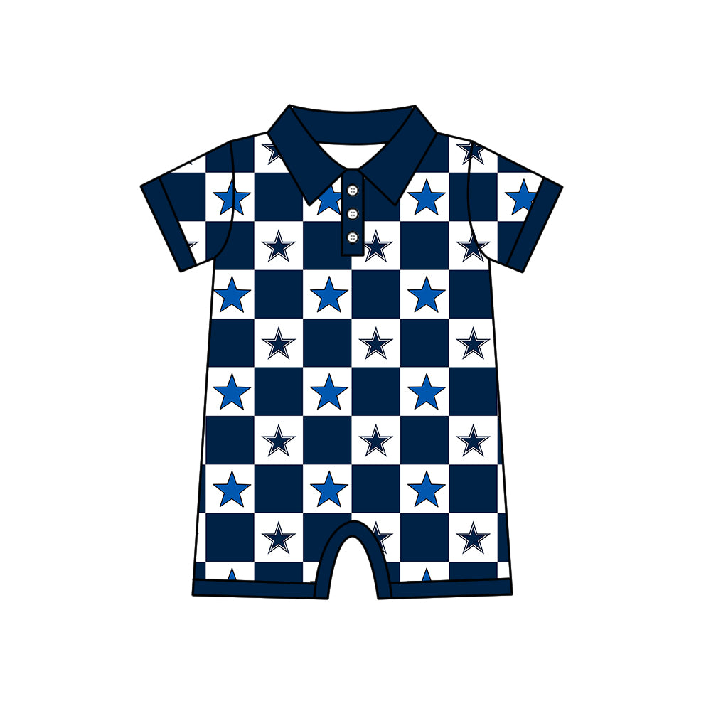 Custom moq 5 mix size milk silk summer teams Checked Baby Girl Navy Blue Sleeveless Top Skirt Short Set Dress And Shorts Yoga Outfit Boy's Top Shorts Set Romper