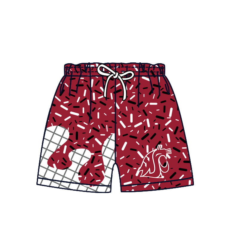 Custom moq 5 mix size milk silk summer teams Camo Hooded Short Sleeve Top Shorts Set Ice Cream Drips Red Hooded Top with Matching Shorts For Kids