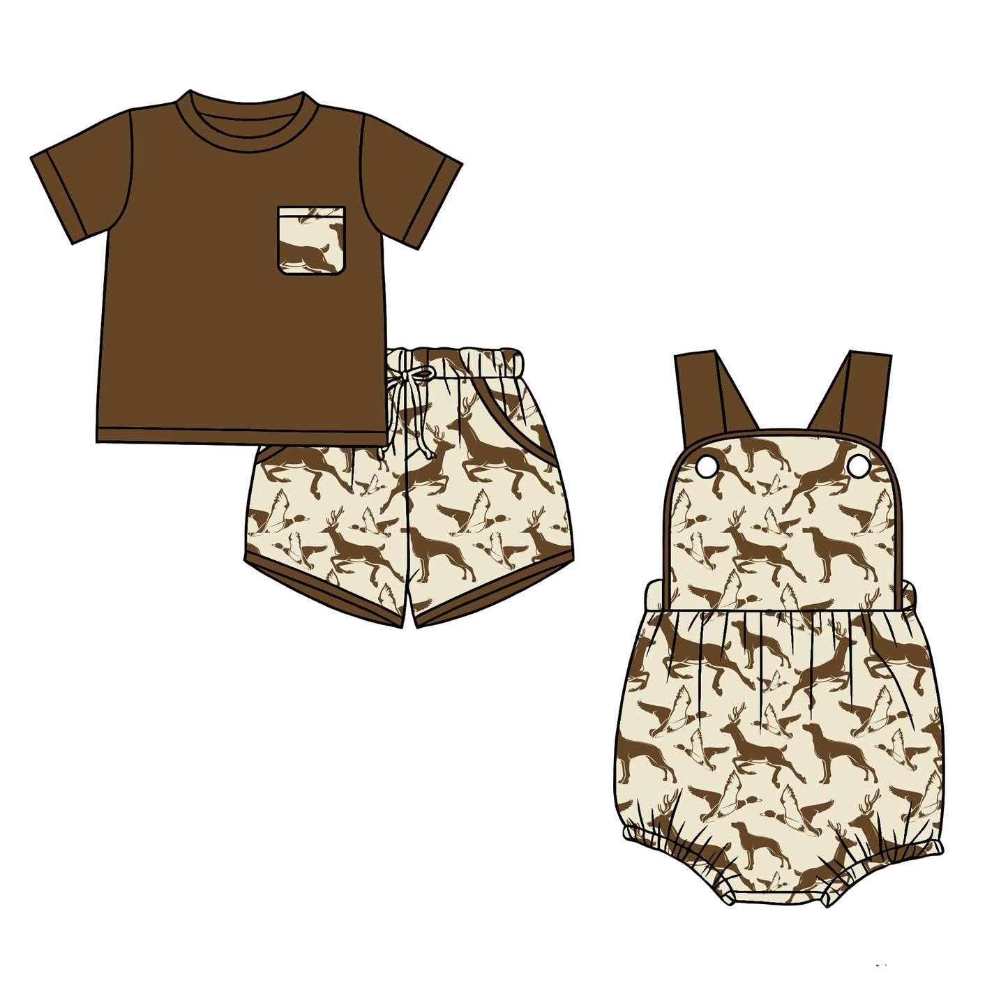 26.1.1 custom each style moq 5 eta 6-8week Sibling Sister deer baby boy short sleeve shorts sets and romper match design