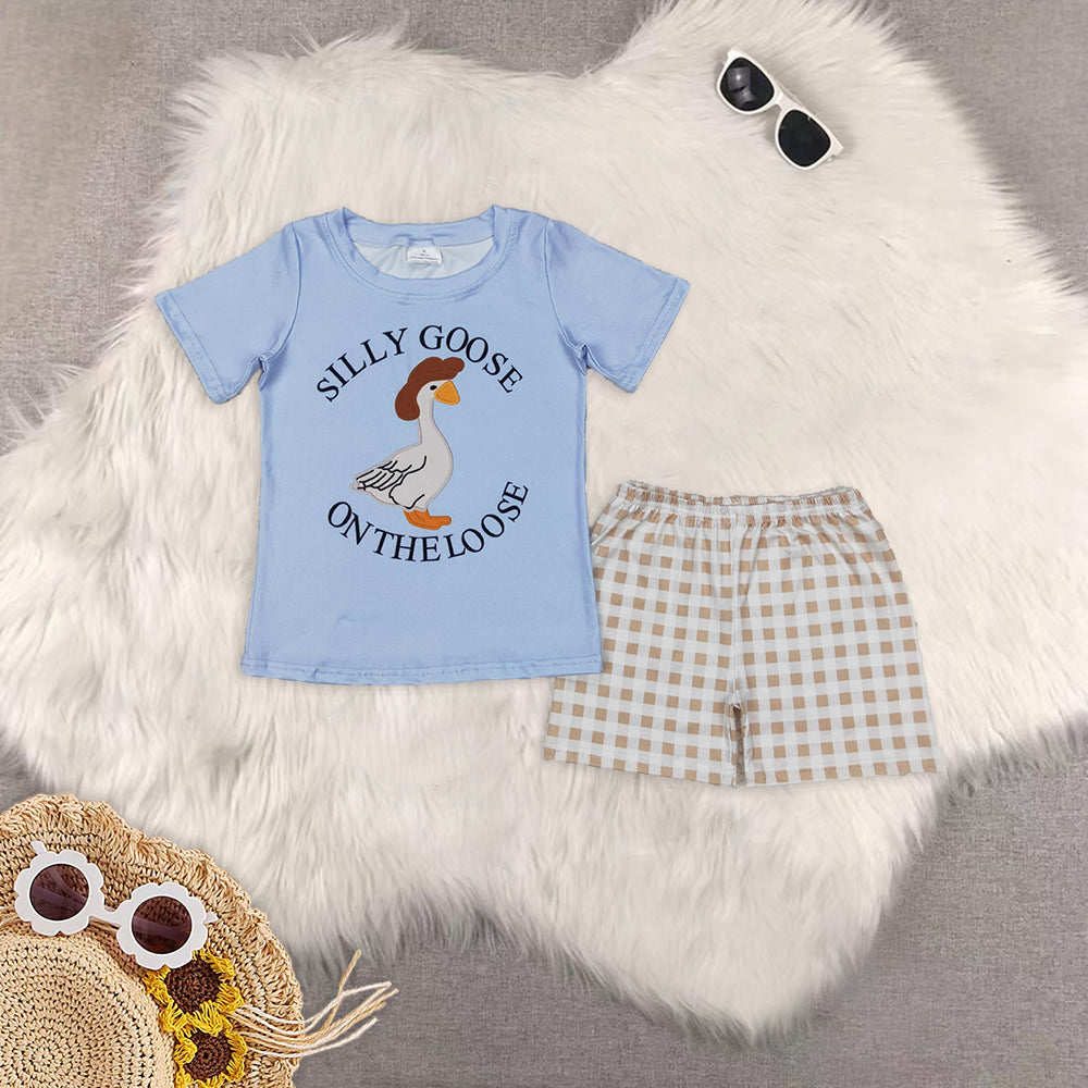 RTS Boys and girls embroidery Short Sleeve Shorts sets