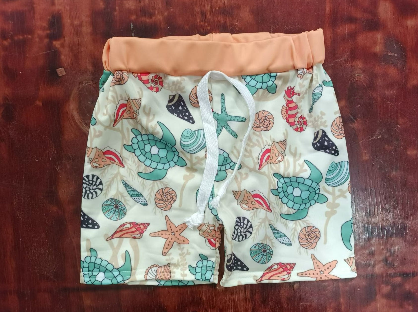 custom moq 5 eta 5weeks mix size baby boys clothes turtle swim trunks shorts
