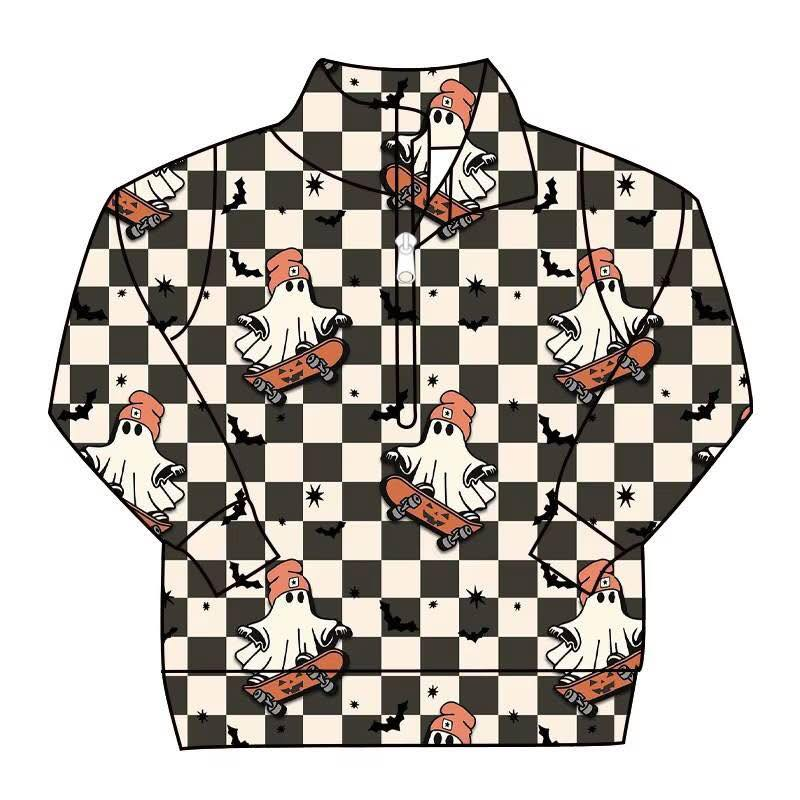 Custom moq 5 each style eta 6-7weeks baby boy clothes ghost long sleeve top-25.8.7