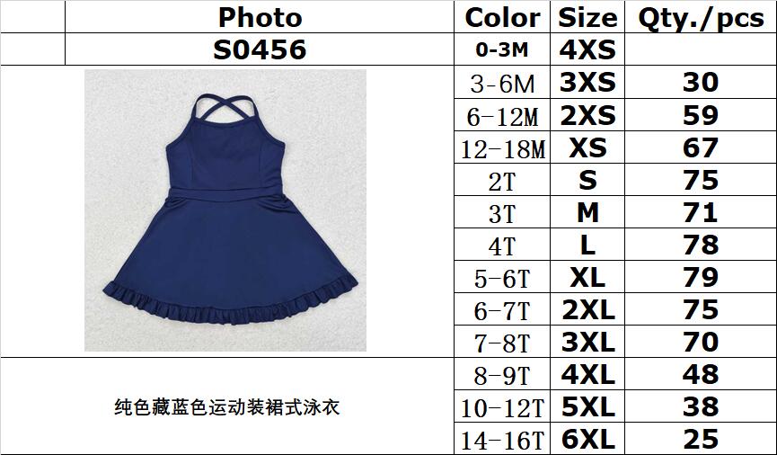 RTS NO MOQ ETA 5-7DAYS ARRIVED S0456 Pure navy blue sportswear skirt swimsuit