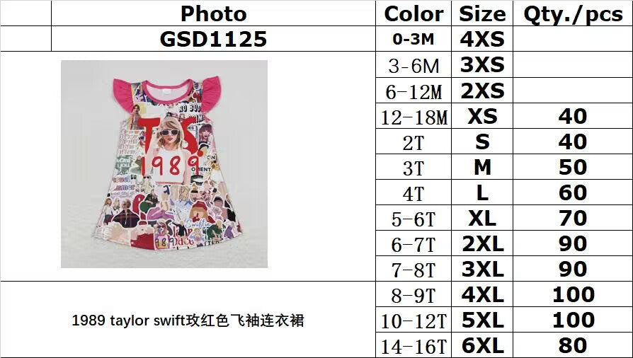 Cute Clothes GSD1125 Baby Girl's Flutter Sleeve Dress Infant Girls' Clothing