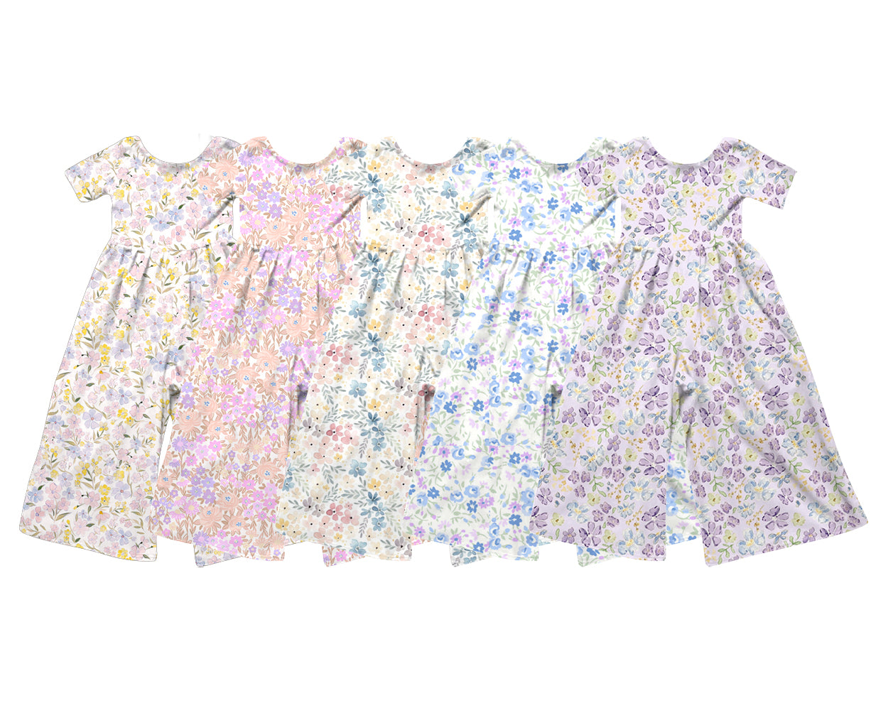 4.15 Custom moq 5 mix size Sibling Baby Girls' Colorful Flowers Short Sleeve Pants Jumpsuit