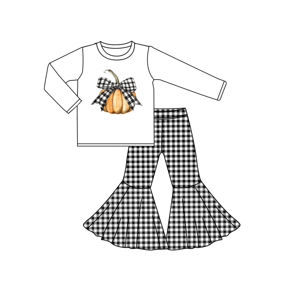6.11 custom each style moq 5eta 4-6week baby girls clothes pumpkin long sleeve pants outfits