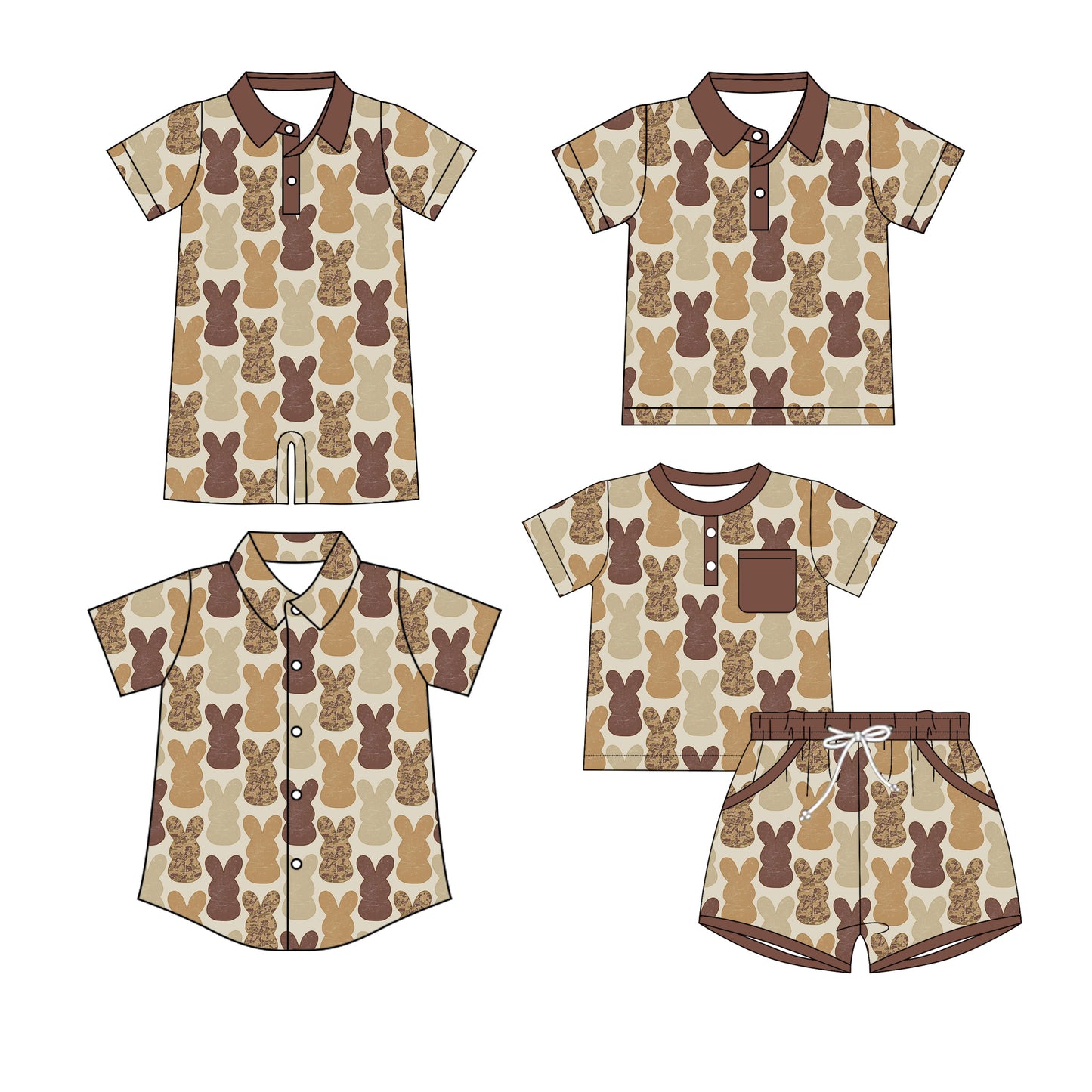 25.10.17 custom each style moq 5 eta 6-8 week Sibling Sister bunny baby boy short sleeve shorts sets and boy rompers and top 2 match family design