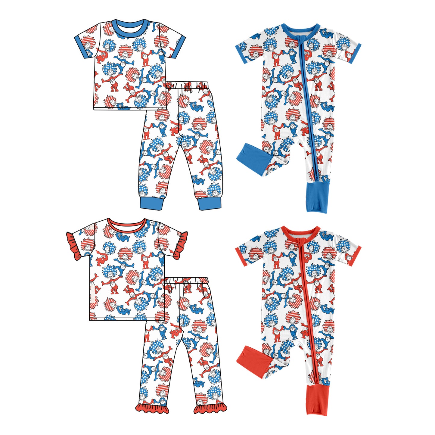 12.13 custom each style moq 5eta 4-6week Sibling Sister dr seuss baby girl sets and sets 2 and boy rompers and girl romper match family design