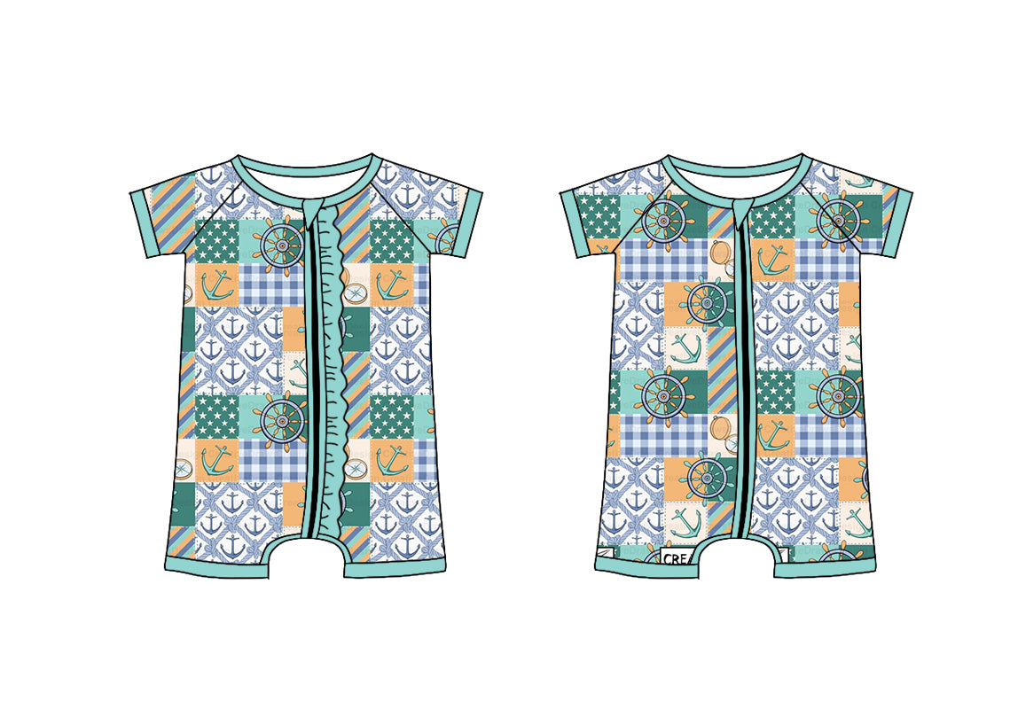 3.8 custom each style moq 5eta 4-6week Sibling Sister baby girl short sleeve romper 1 and romper 2 match design