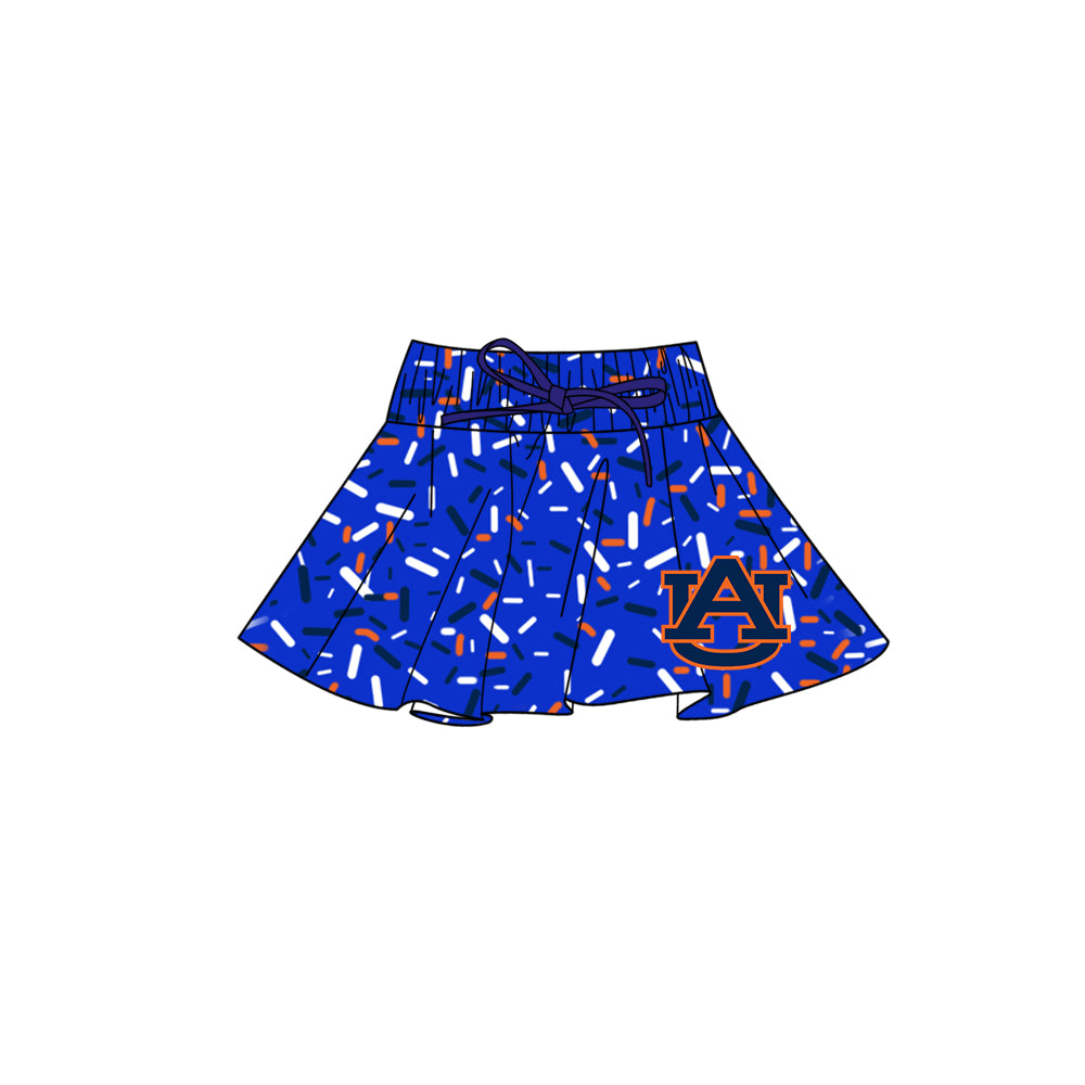 Custom summer teams baby girls clothes team blue hooded long sleeve tops and dress and skirts and shorts 1 and shorts 2-25.5.8