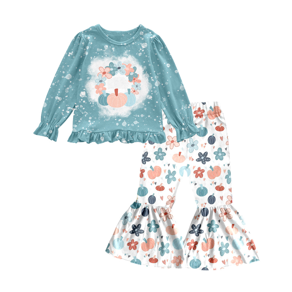 5.27 custom each style moq 5eta 4-5week deer baby girls clothes sky blue long sleeve pants outfits