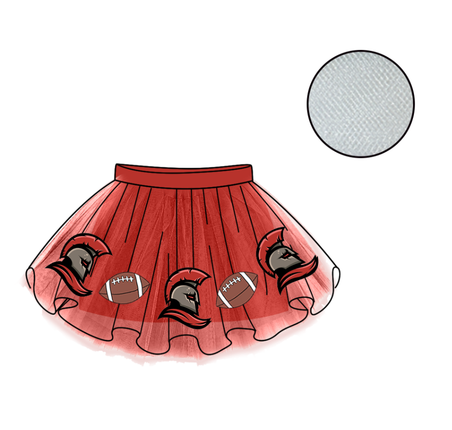 Custom moq 5 mix size milk silk summer teams Baby Girl's Red Mesh Skirt Summer Outfit Team Clothing