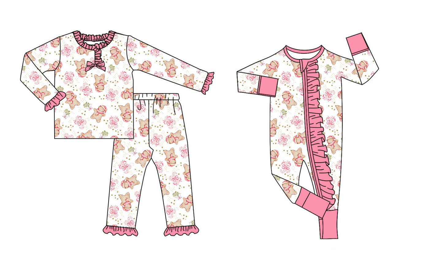 25.8.30 custom each style moq 5eta 4-6week Sibling Sisters Christmas Bow baby girl clothes long sleeve pants sets and romper match family design