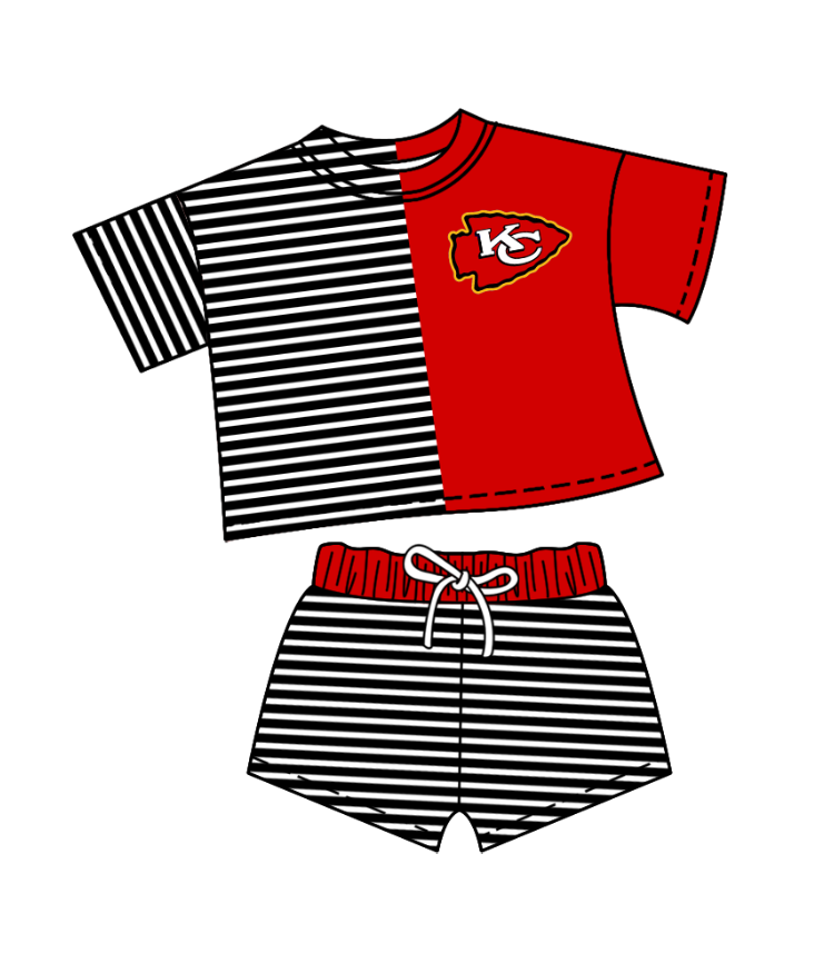 Custom moq 5 mix size milk silk baby girl clothes team red short sleeve shorts sets and pants sets and romper and top and shorts