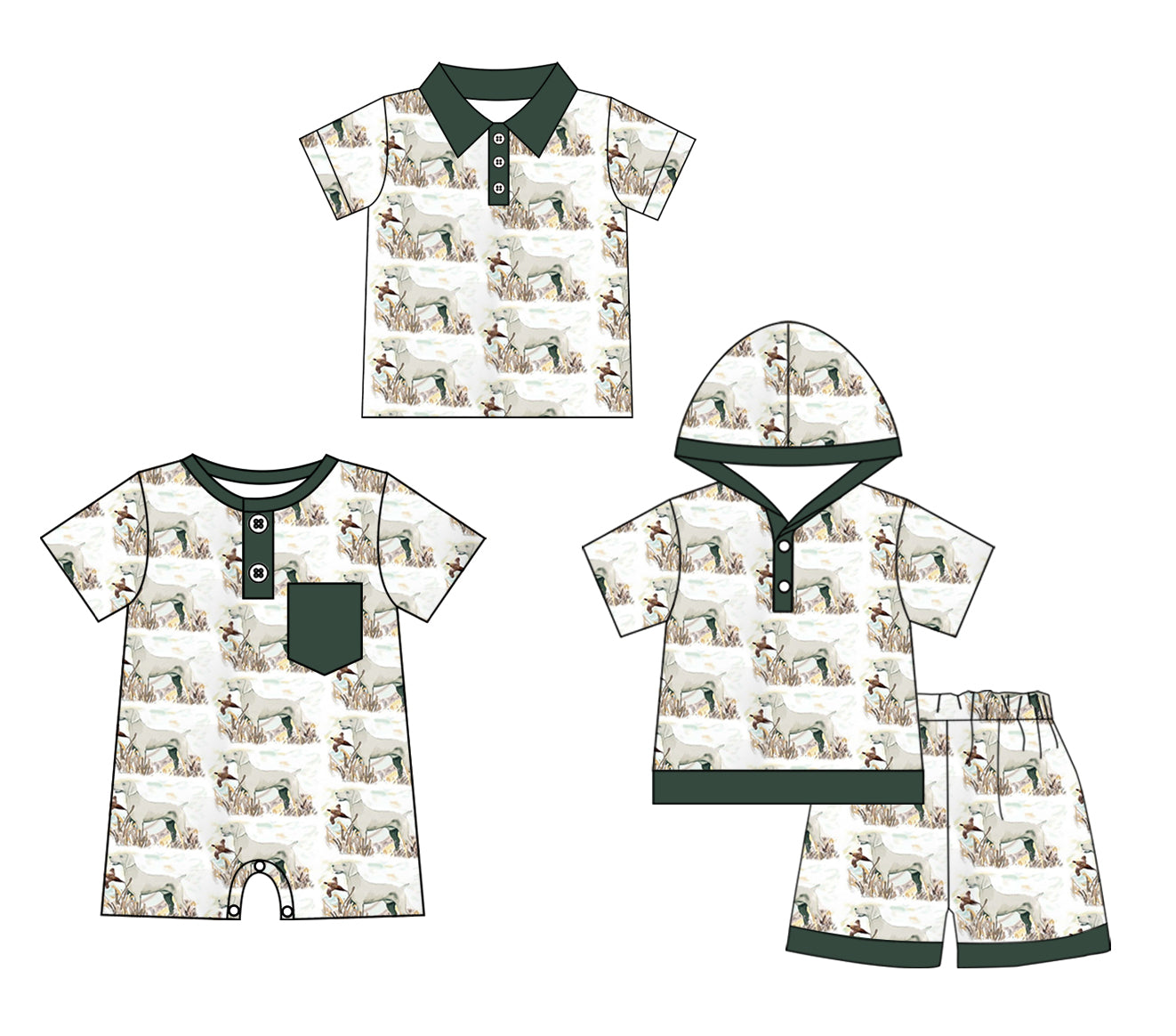 11.27 custom each style moq 5eta 4-6week Sibling Sister puppy baby boy short sleeve shorts sets and boy romper and top match design