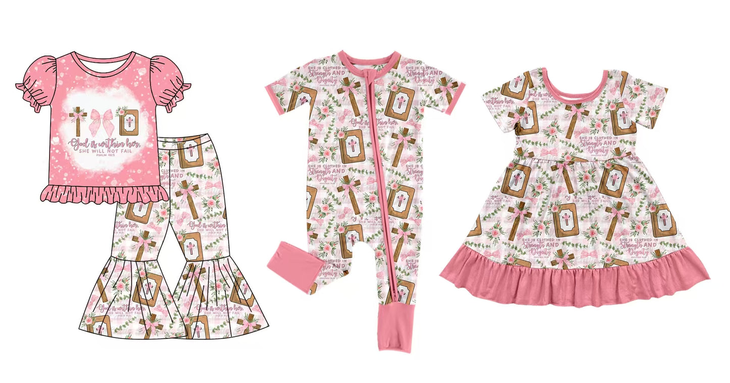 12.5 custom each style moq 5eta 4-6week Sibling Sister easter floral baby girl sets and dress and rompers match family design