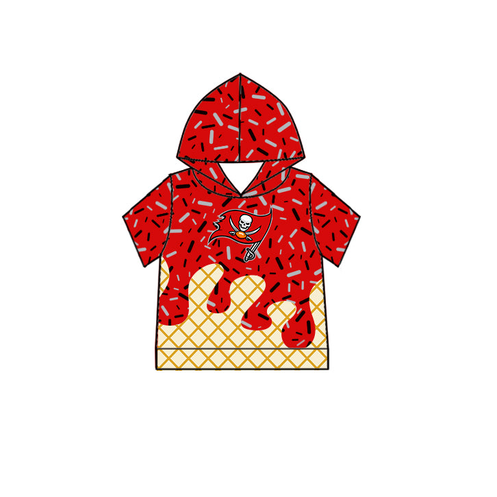 Custom summer teams baby girls clothes team red hooded long sleeve tops and short sleeve top and dress and pants and shorts-25.6.19