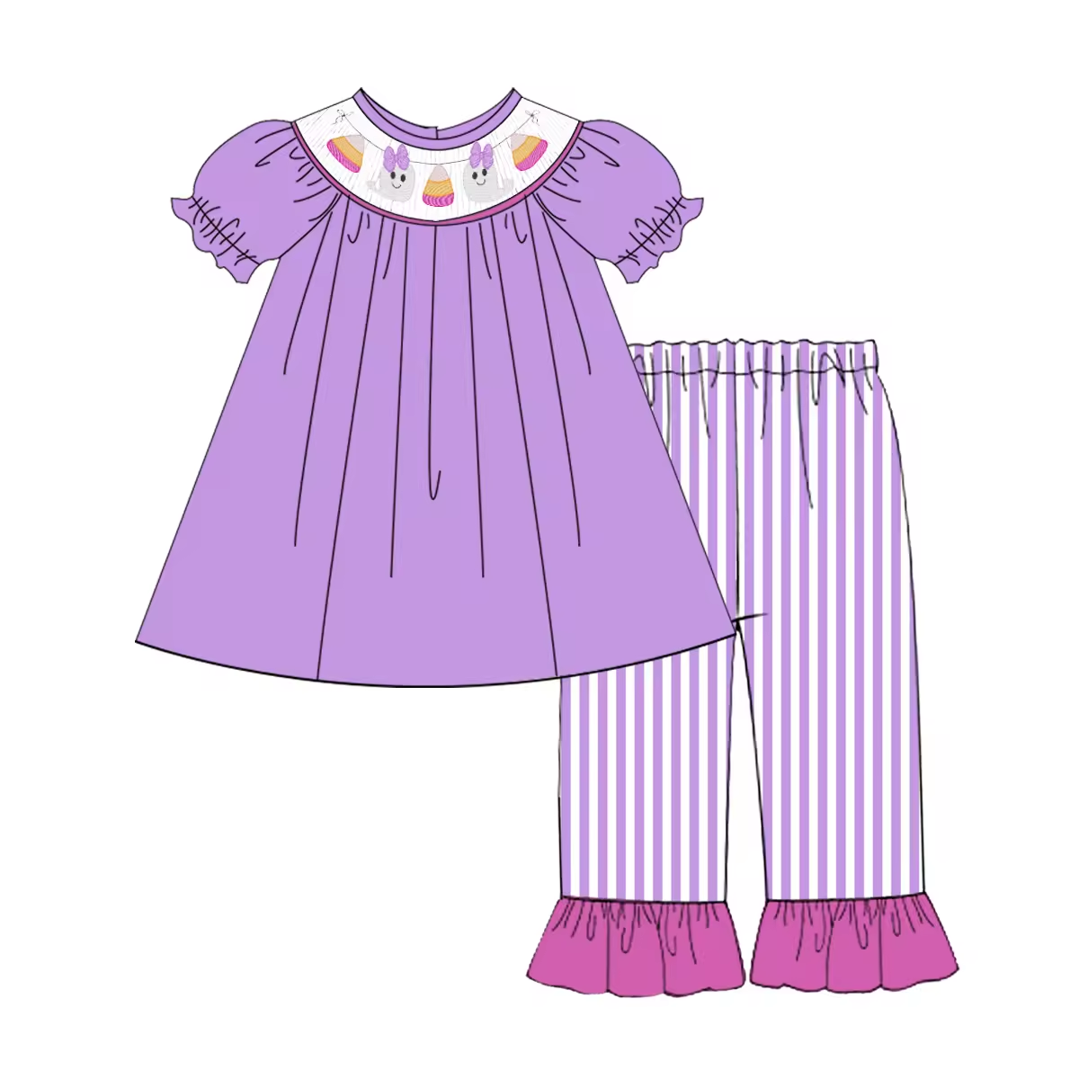 Custom moq 3 eta 6-8weeks Purple Puff Sleeve Suit