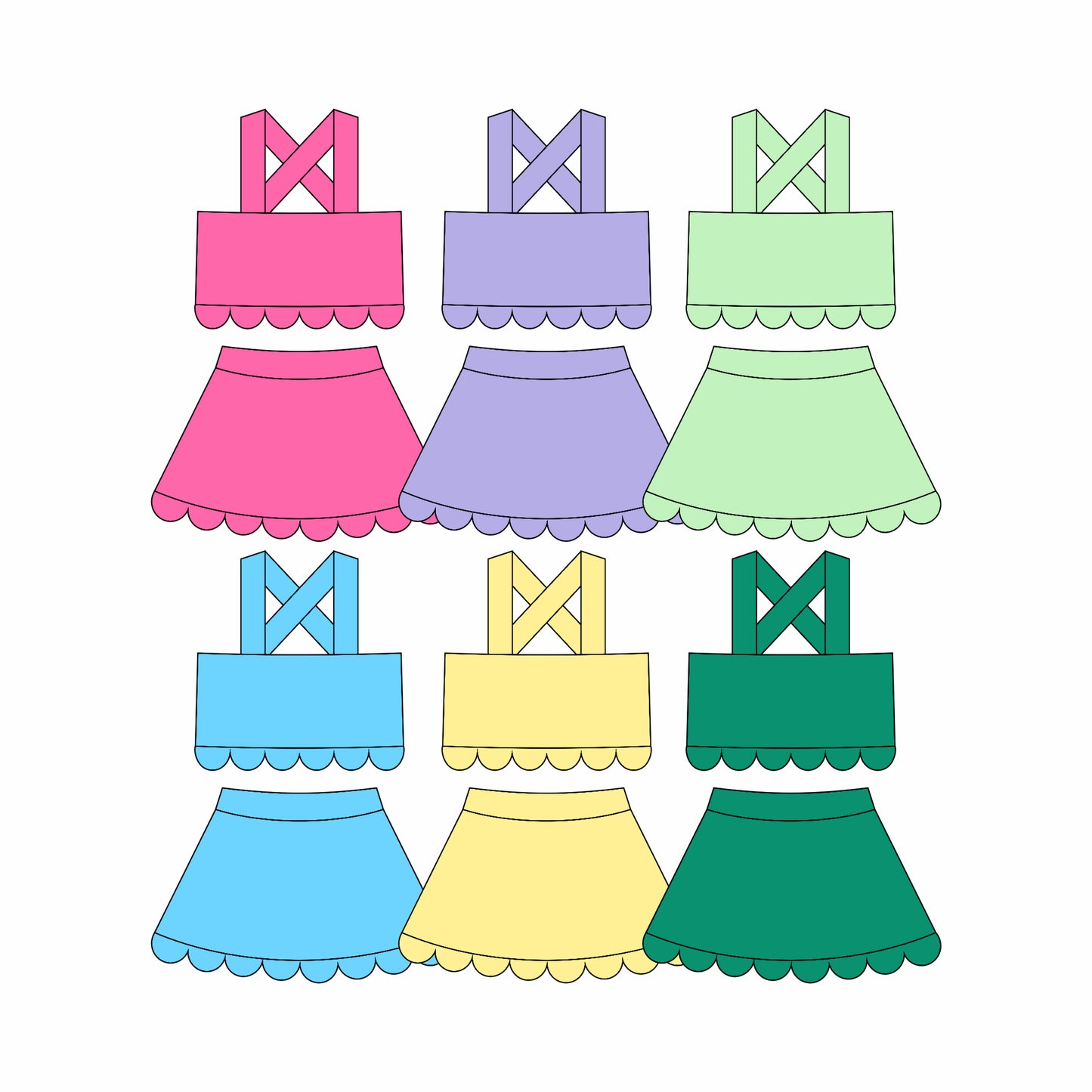 3.4 Custom moq 5 mix size Sibling Solid Color Baby Girls Yoga Set Sleeveless Top And Short Skirt Outfit for Toddlers Girls