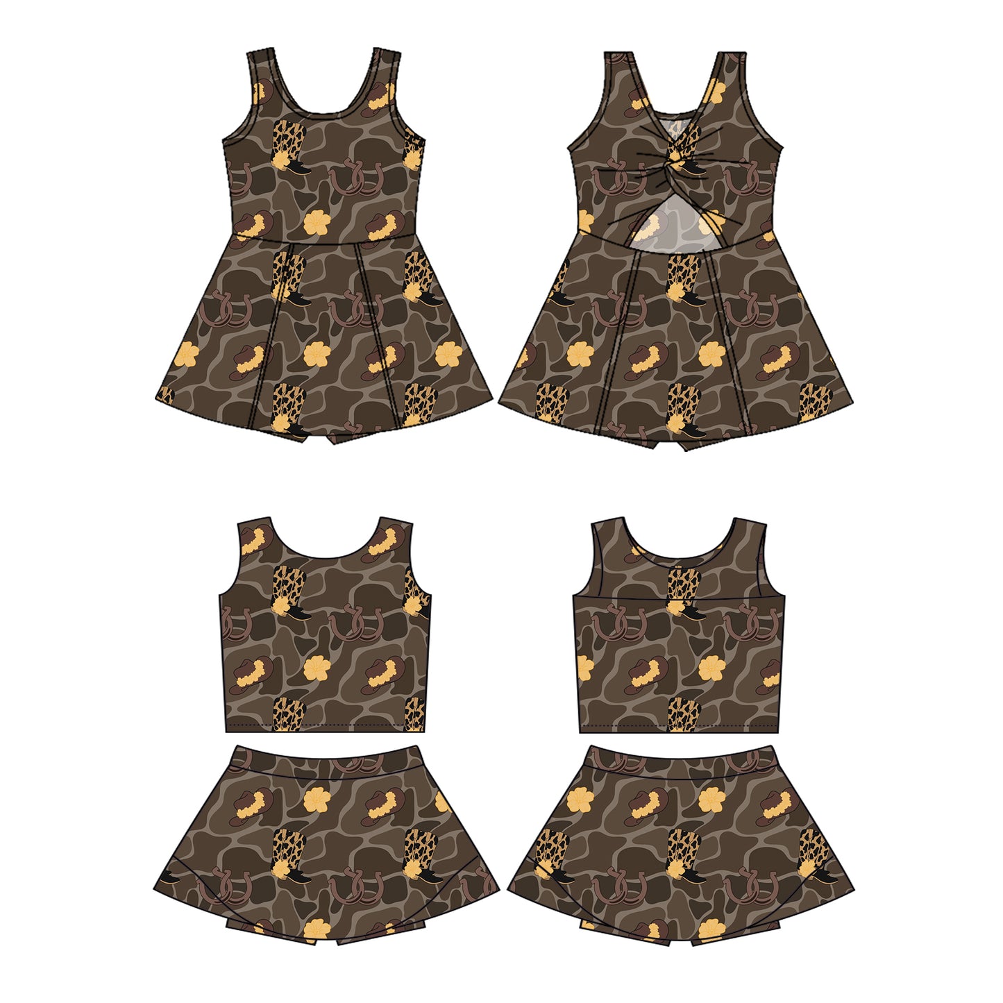 3.22 custom each style moq 5eta 4-6week Sibling Sister boot hat baby girls clothes Short sleeve yoga dress 1 and dress 2 match family design