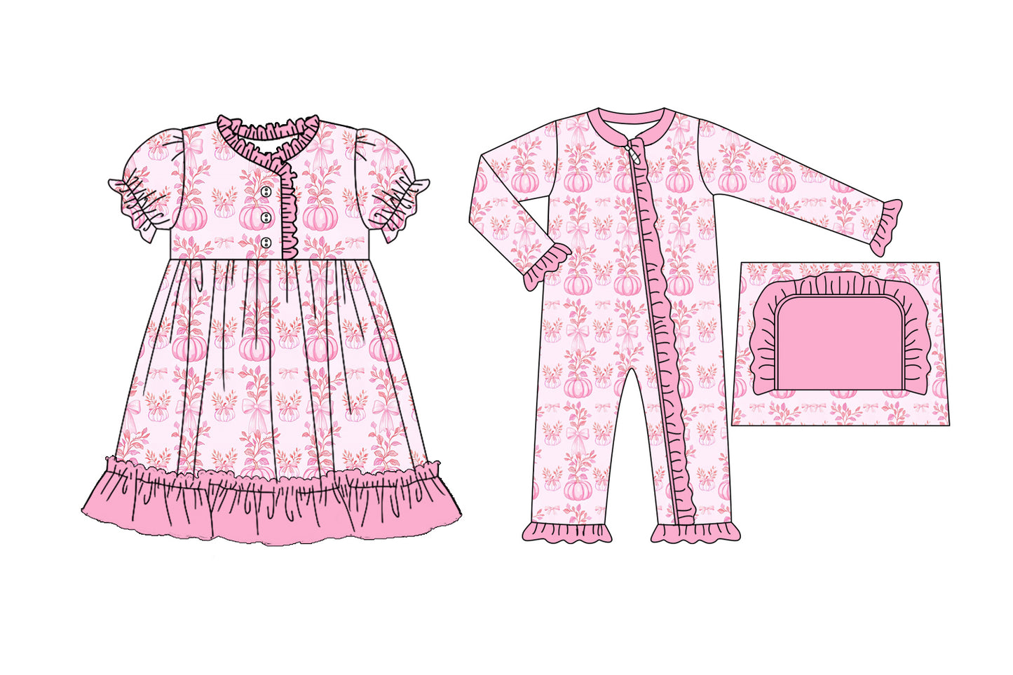 25.5.19 custom each style moq 5eta 4-6week Sibling Sisters pumpkin baby girl short sleeve dress and rompers match family design