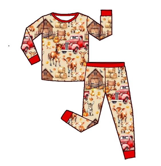 Custom moq 3 eta 6-8weeks Realistic animal house truck light yellow long-sleeved suit